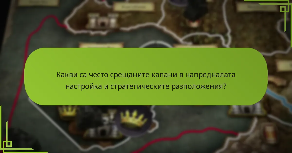 Какви са често срещаните капани в напредналата настройка и стратегическите разположения?